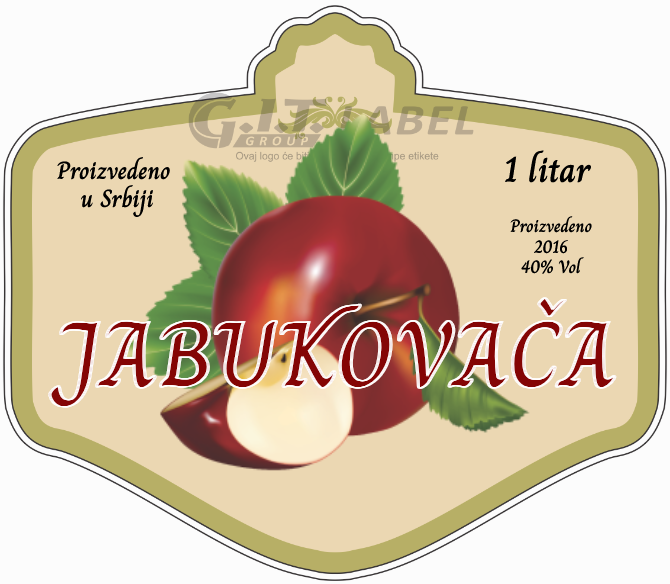 Etikete za flašu rakije jabuka 010 latinica/ћирилица