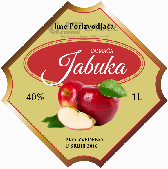 Etikete za flašu rakije jabuka 012 latinica/ћирилица