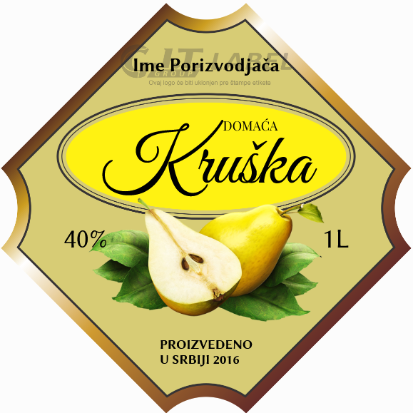 Etikete za flašu rakije kruške 012 latinica/ћирилица