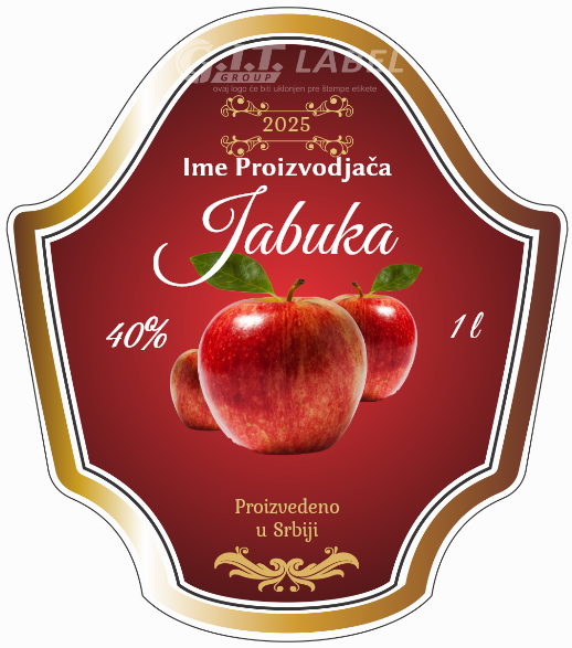 Etikete za flašu rakije kruške 012 latinica/ћирилица