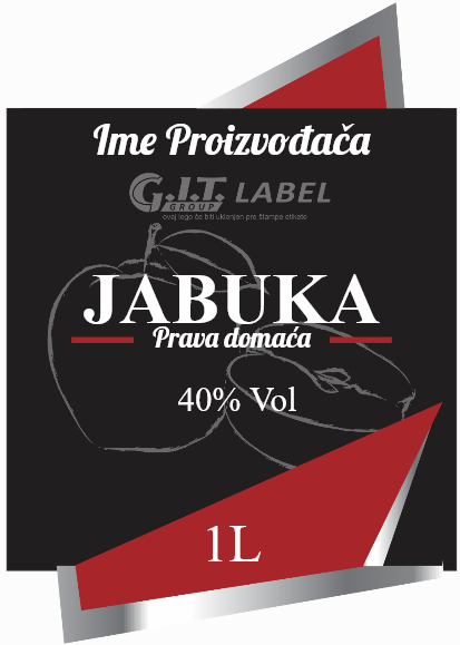 Etikete za flašu rakije jabuka 020 latinica/ћирилица