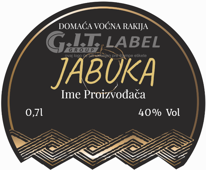 Etikete za flašu rakije jabuka 021 latinica/ћирилица