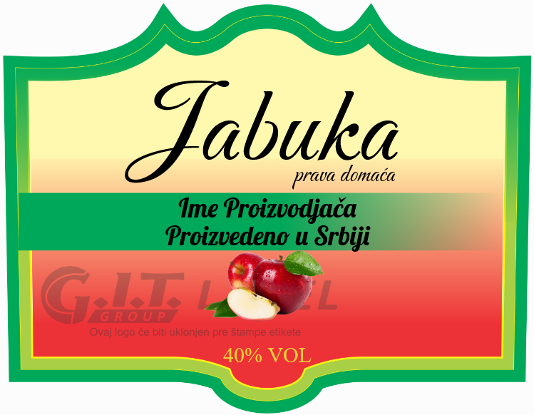 Etiekte za flašu rakije od šljive samolepljive etikete