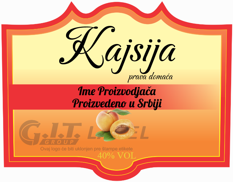 etikete za rakiju od kajsije