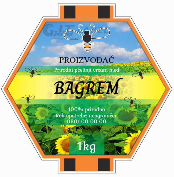 Etikete za med od bagrema003– samolepljive editabilne etikete latinica/ćirilica